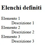 elenco definito