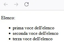 elenco non ordinato